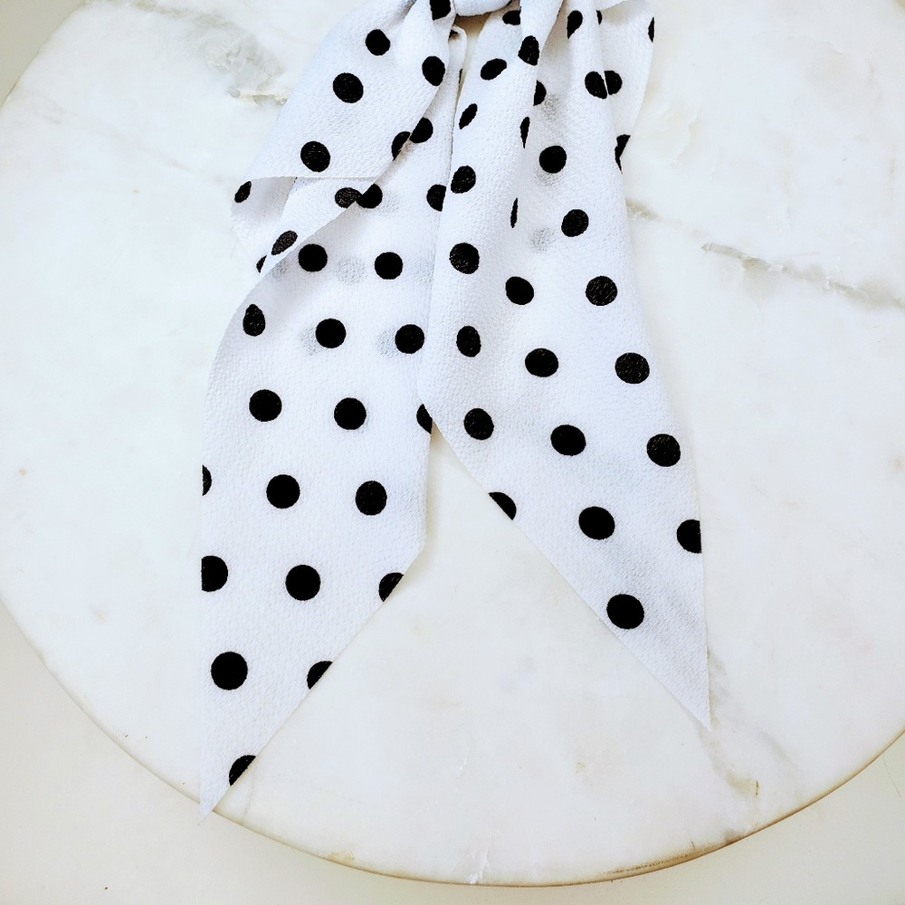 !!!5 for $25 White and White Hair Scarf Scrunchies - Picture 4 of 5